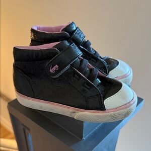See Kai Run Black and Pink Kids High-Top Sneakers-black- 7